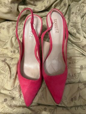 SCHUTZ Emma Pointed -Toe Slingback Stilettos